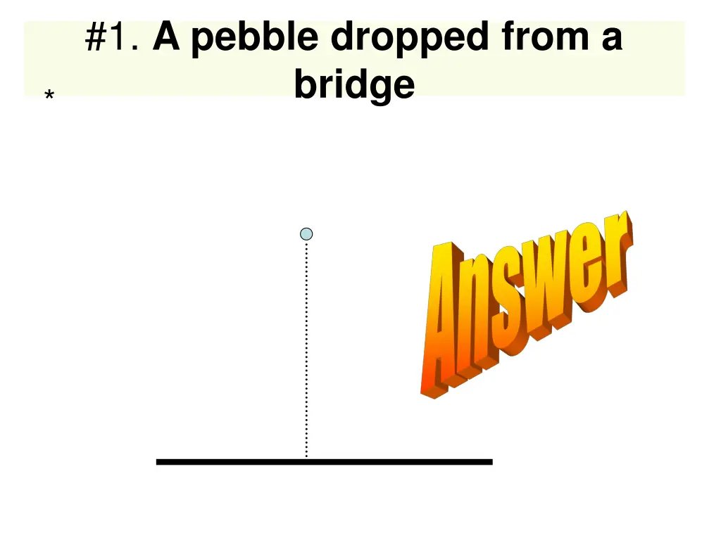 1 a pebble dropped from a bridge