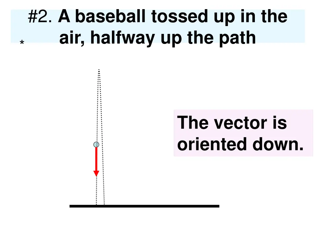 2 a baseball tossed up in the air halfway 1