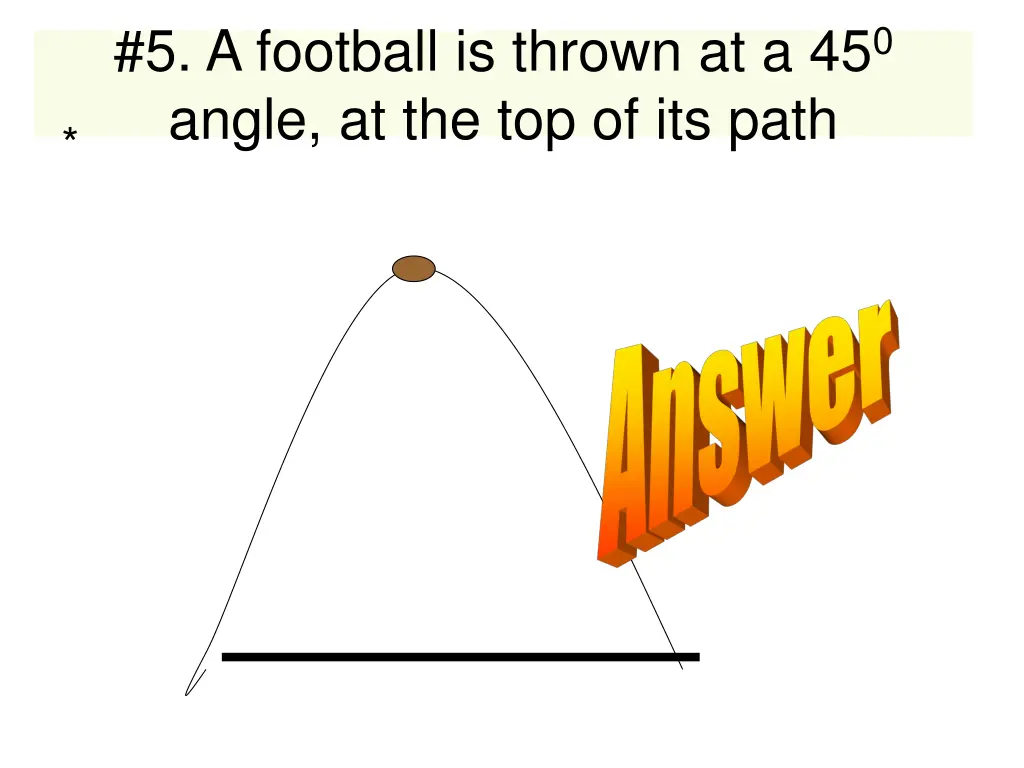 5 a football is thrown at a 45 0 angle