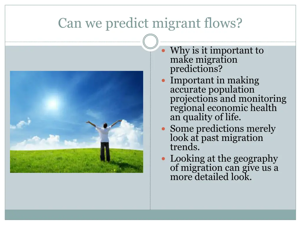 can we predict migrant flows