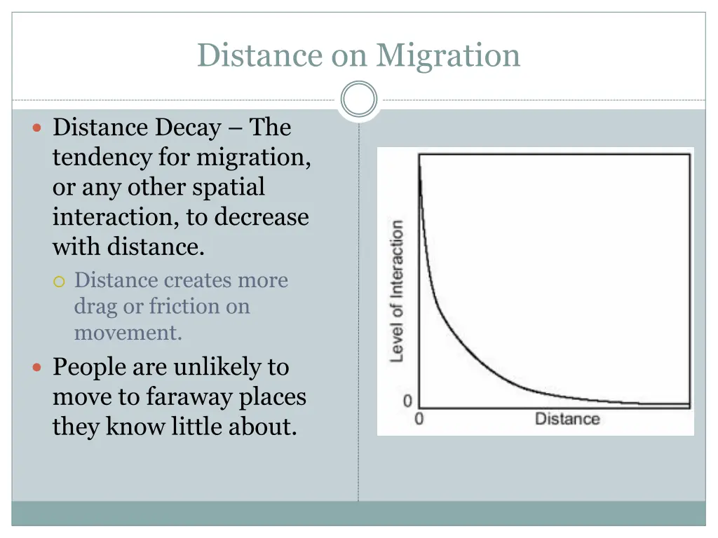 distance on migration