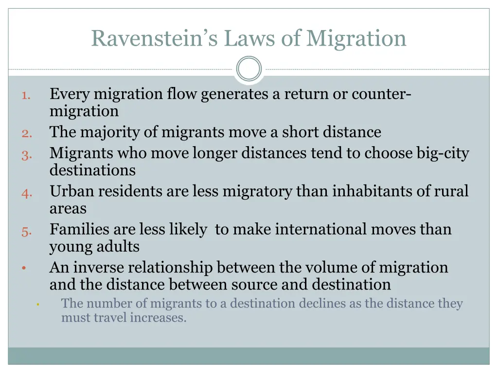 ravenstein s laws of migration