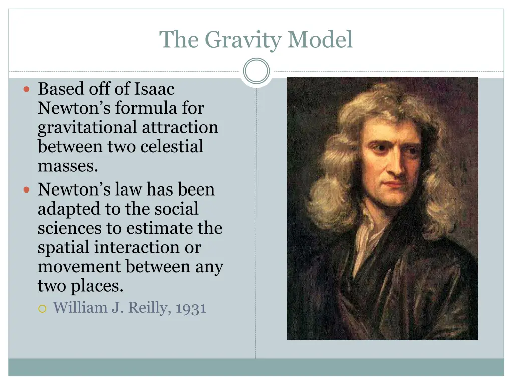 the gravity model