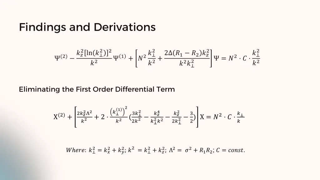 findings and derivations