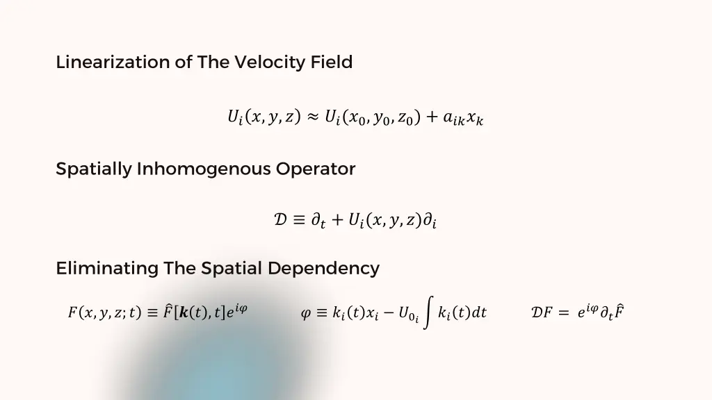 linearization of the velocity field