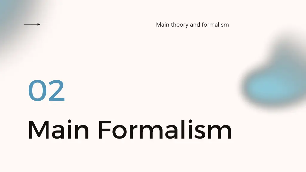 main theory and formalism