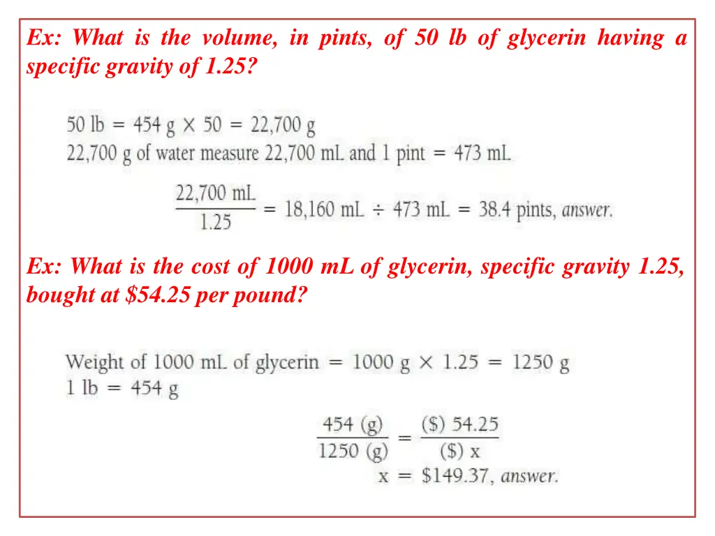 ex what is the volume in pints