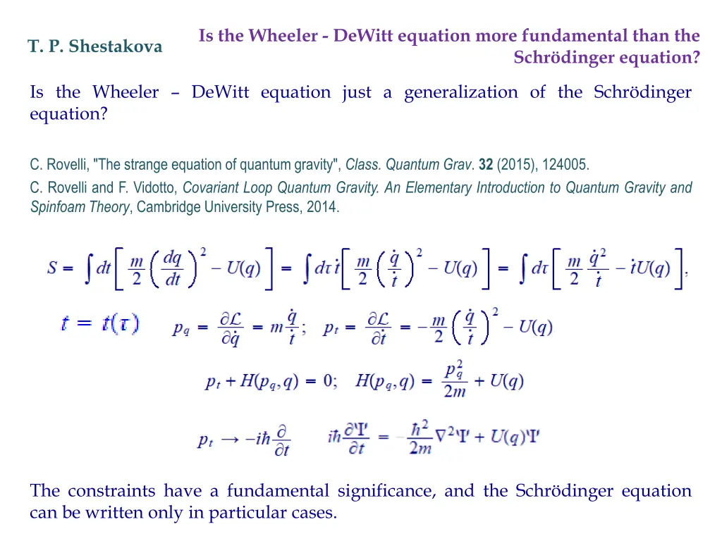 is the wheeler dewitt equation more fundamental 2