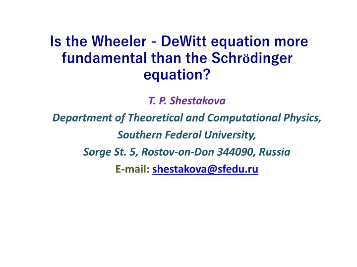 is the wheeler dewitt equation more fundamental