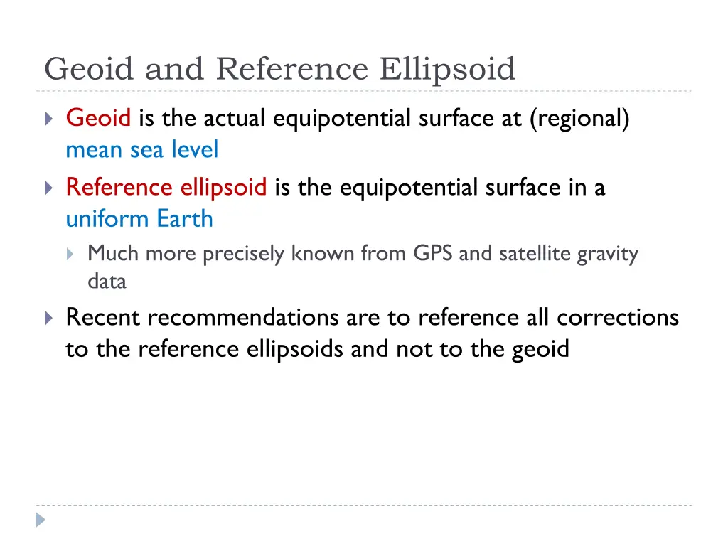 geoid and reference ellipsoid