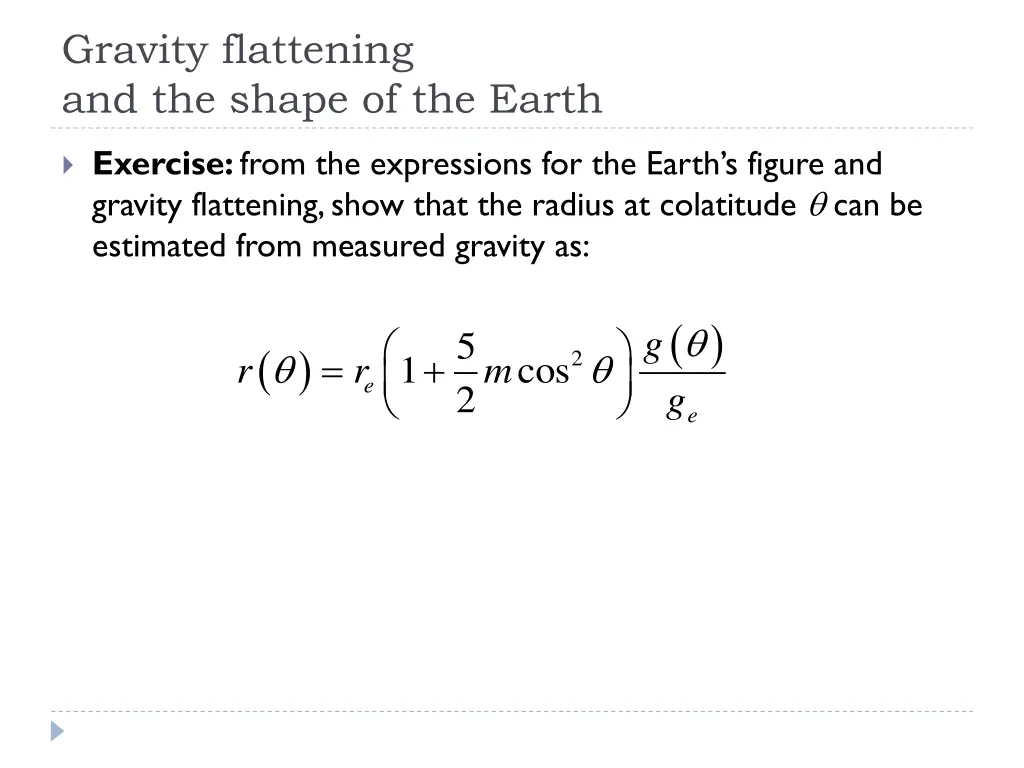 gravity flattening and the shape of the earth