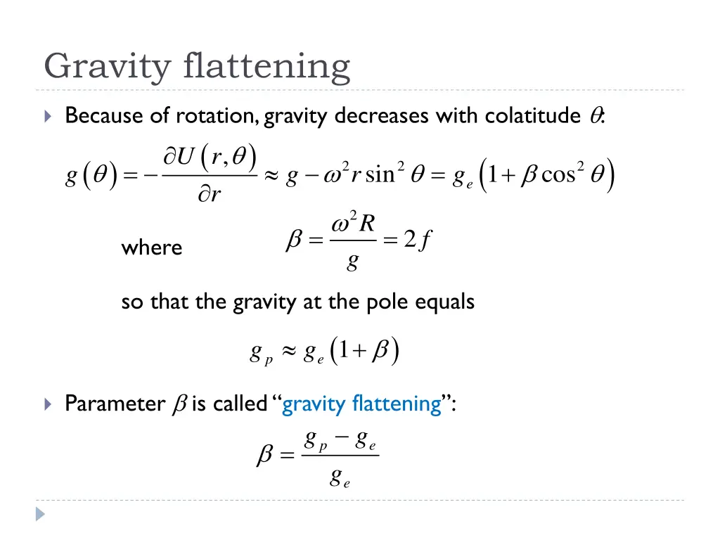 gravity flattening