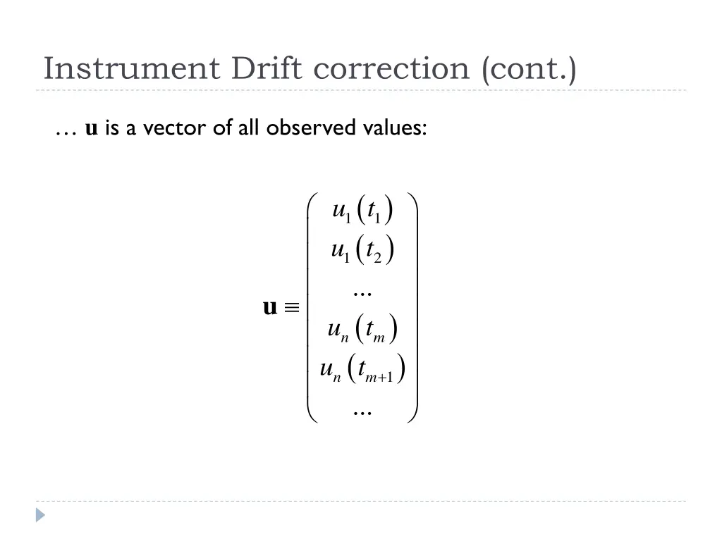 instrument drift correction cont 1