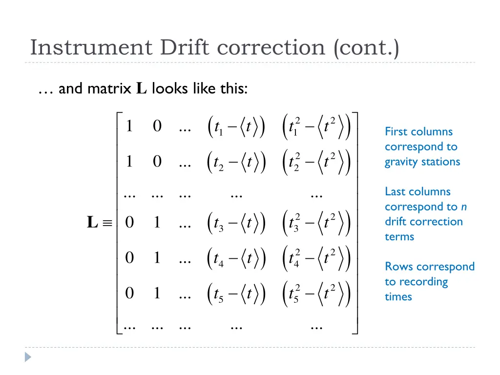 instrument drift correction cont 2