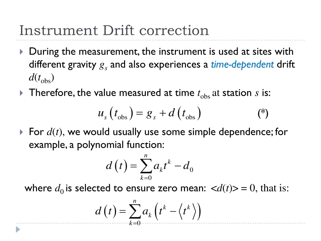 instrument drift correction