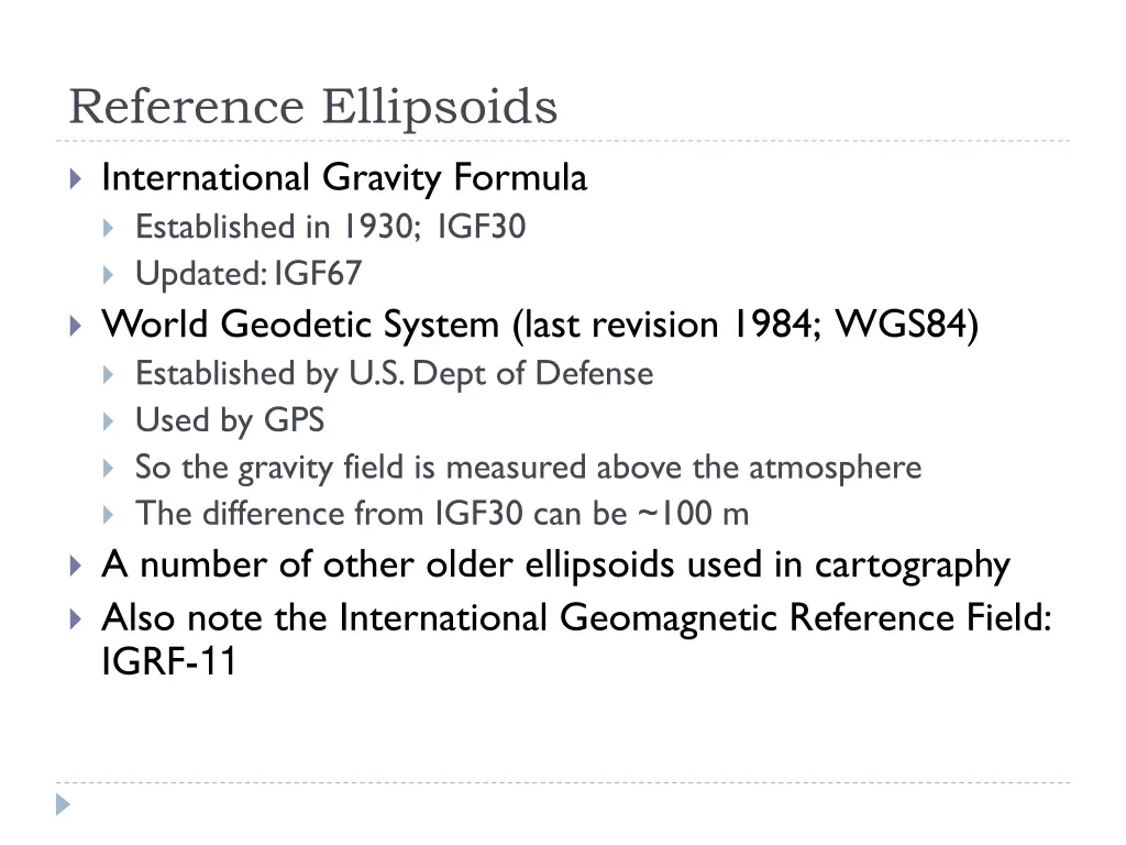 reference ellipsoids