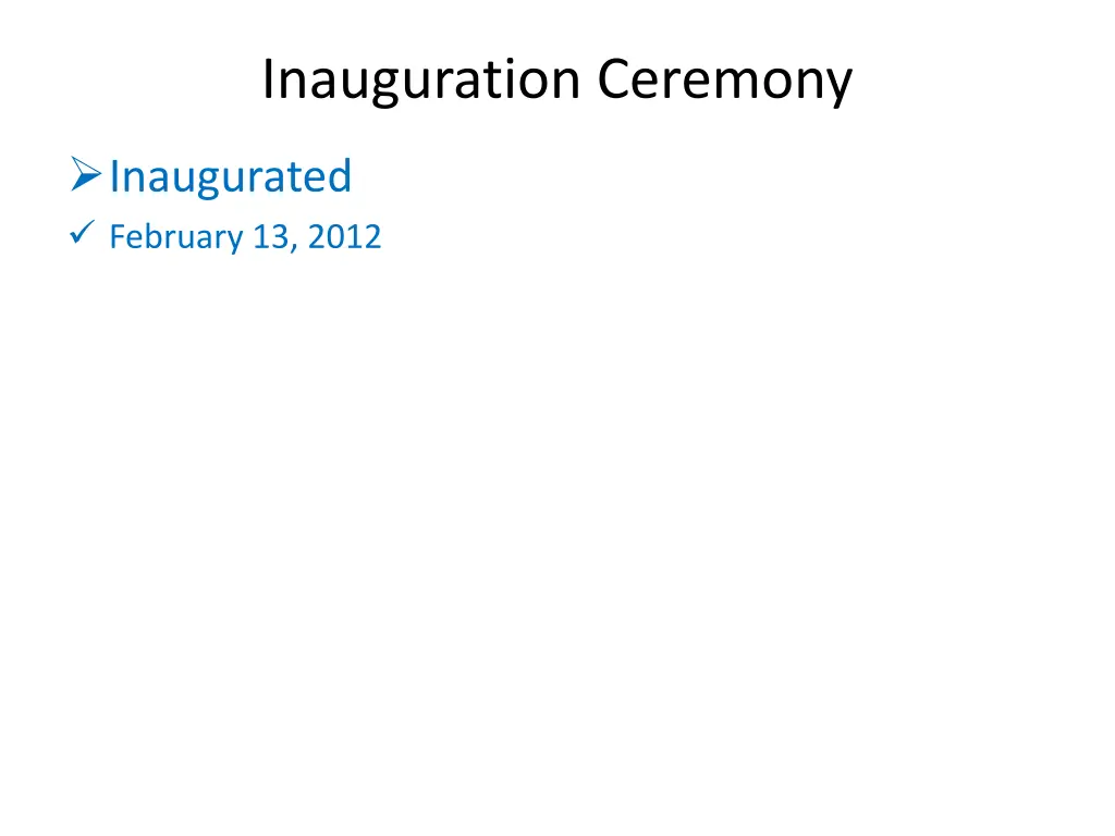 inauguration ceremony