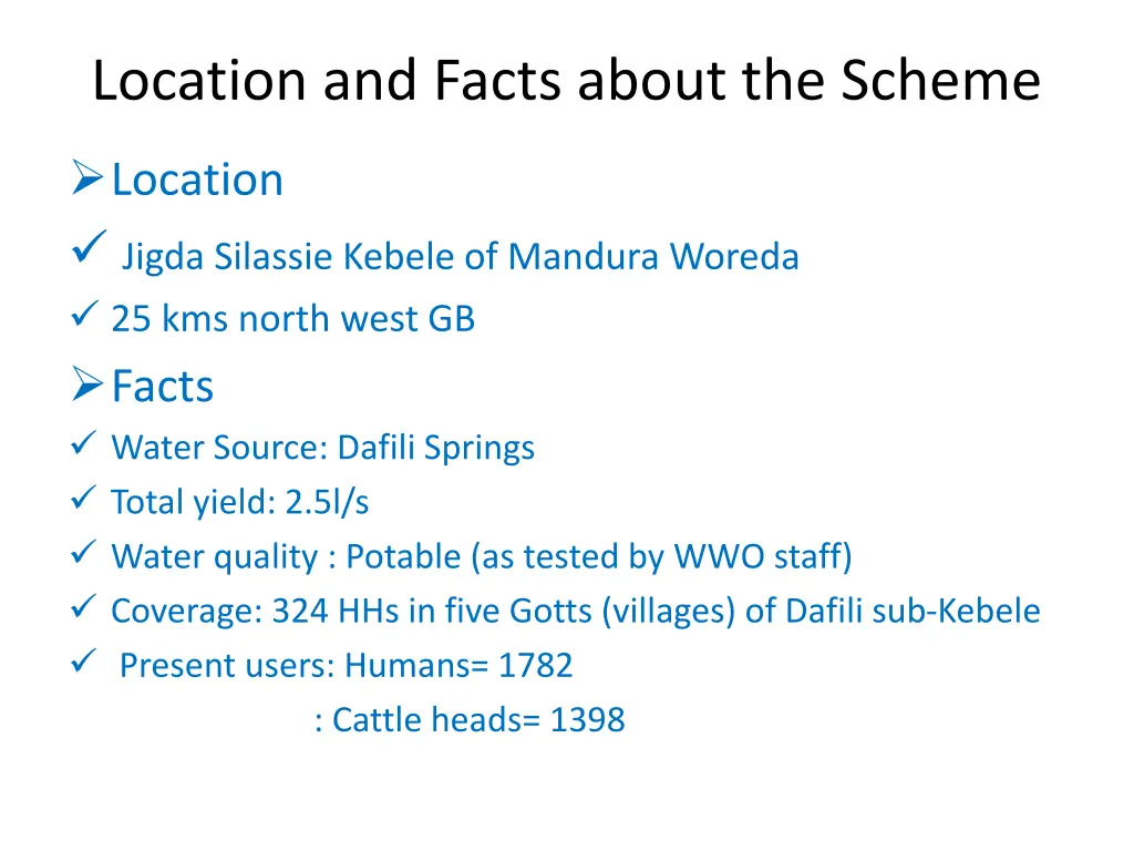 location and facts about the scheme