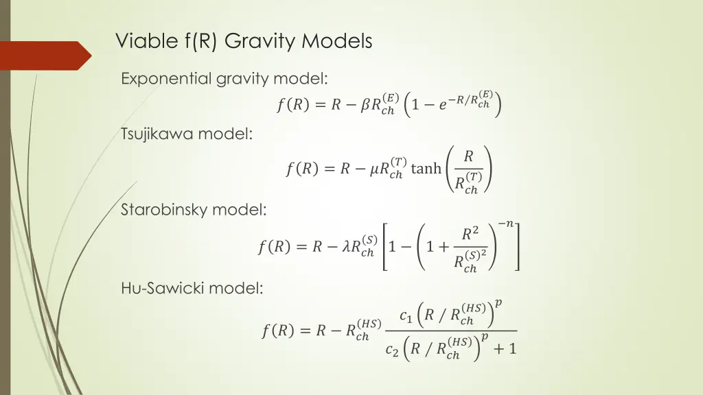 viable f r gravity models