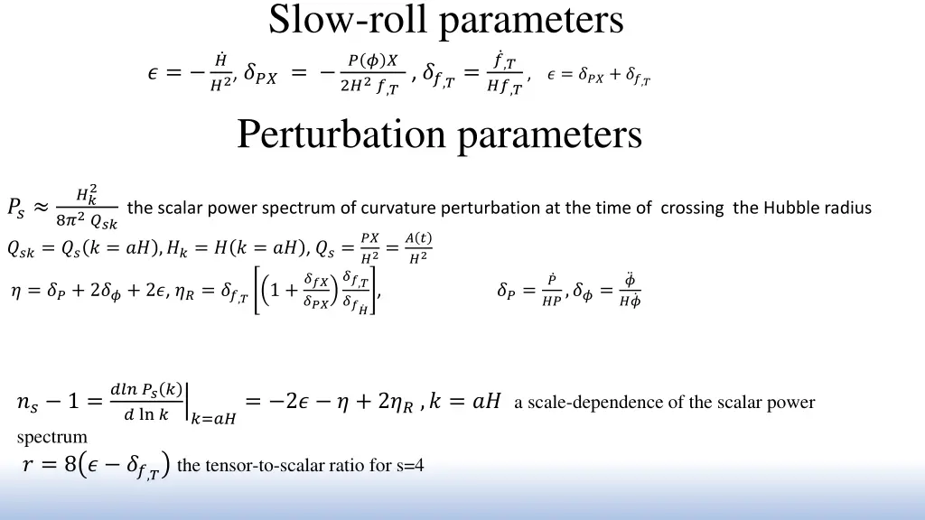 slow roll parameters