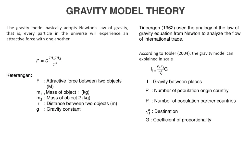 gravity model theory