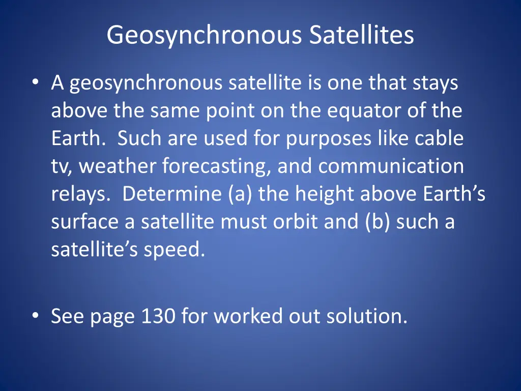 geosynchronous satellites