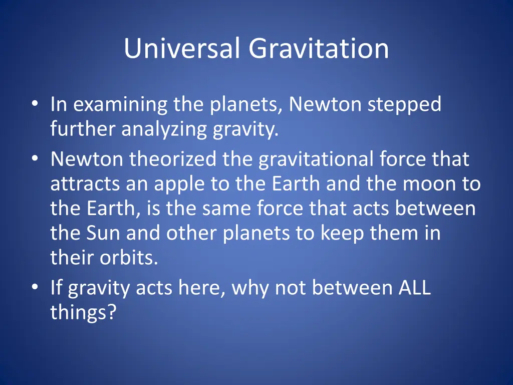 universal gravitation