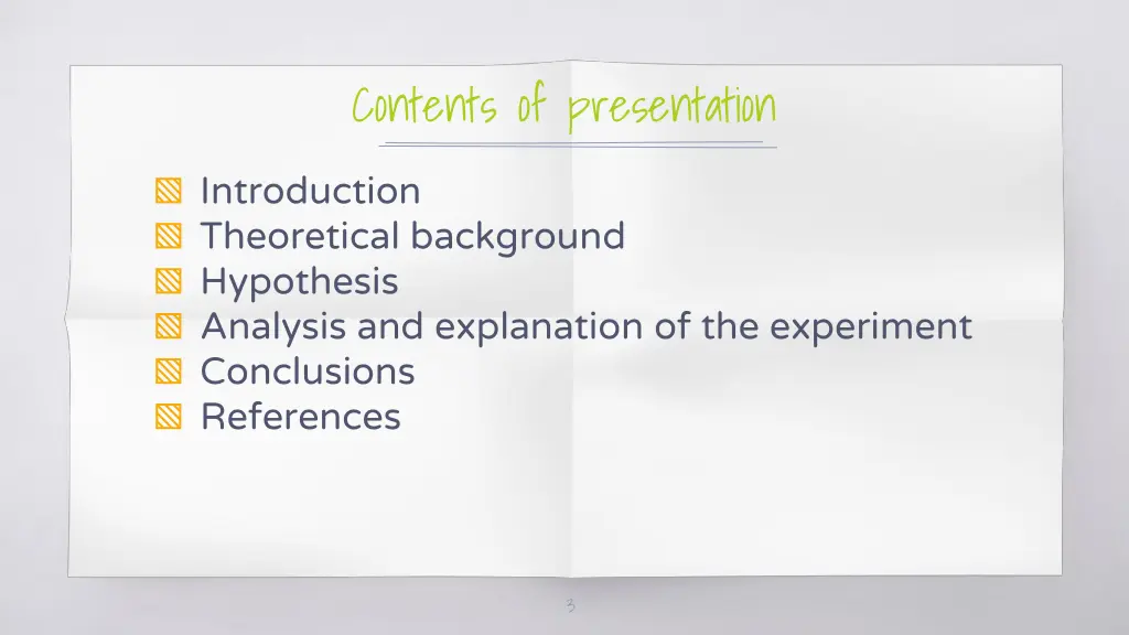 contents of presentation