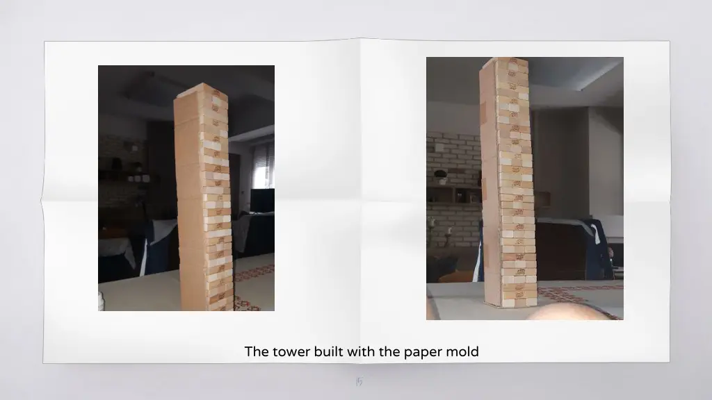 the tower built with the paper mold