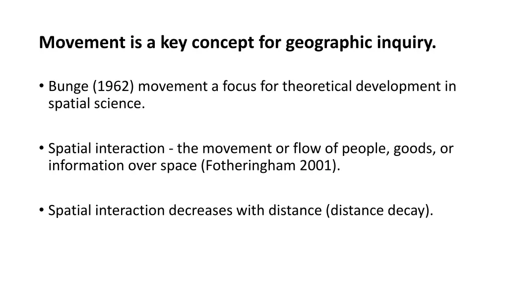 movement is a key concept for geographic inquiry