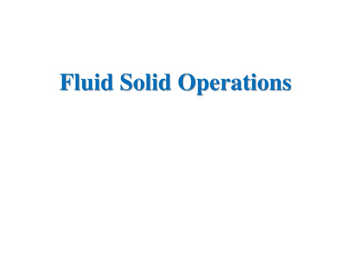 fluid solid operations