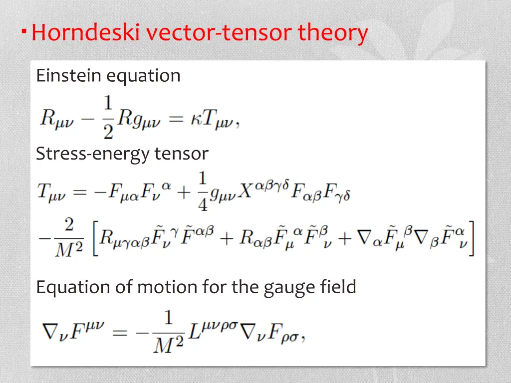 horndeski vector tensor theory 3