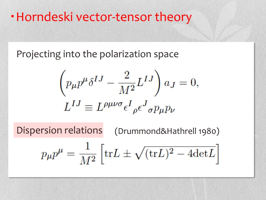 horndeski vector tensor theory 5