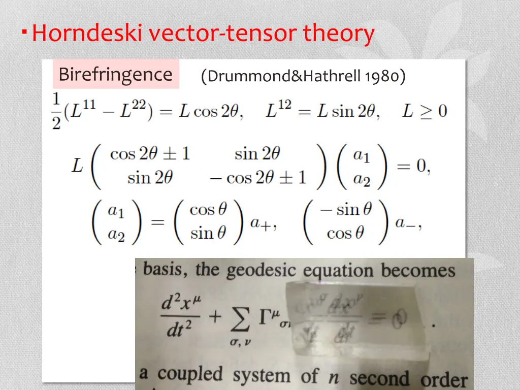 horndeski vector tensor theory 6