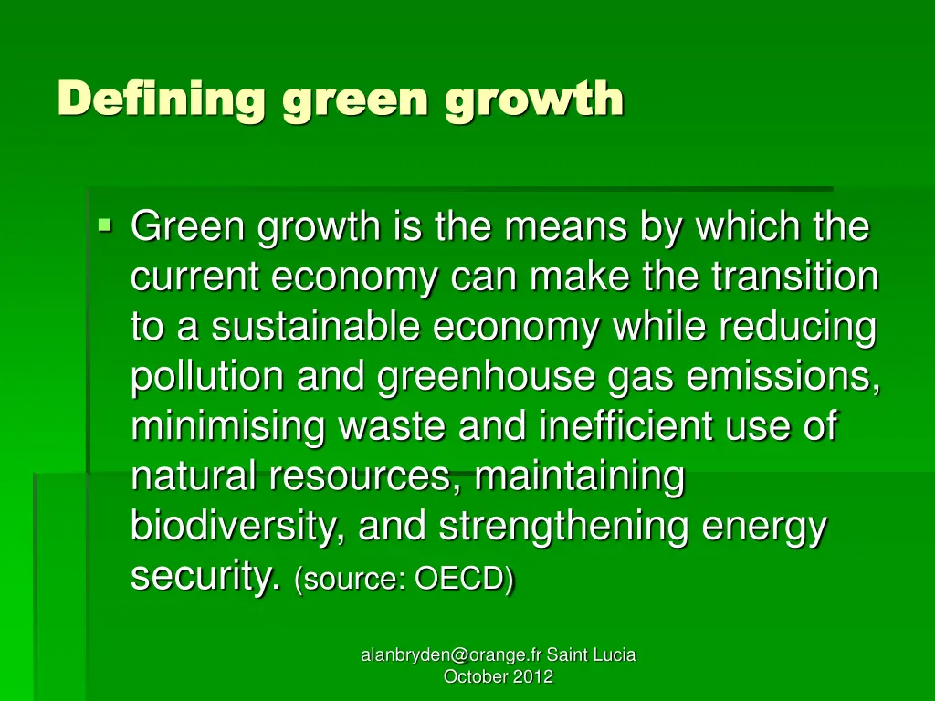 defining green growth defining green growth