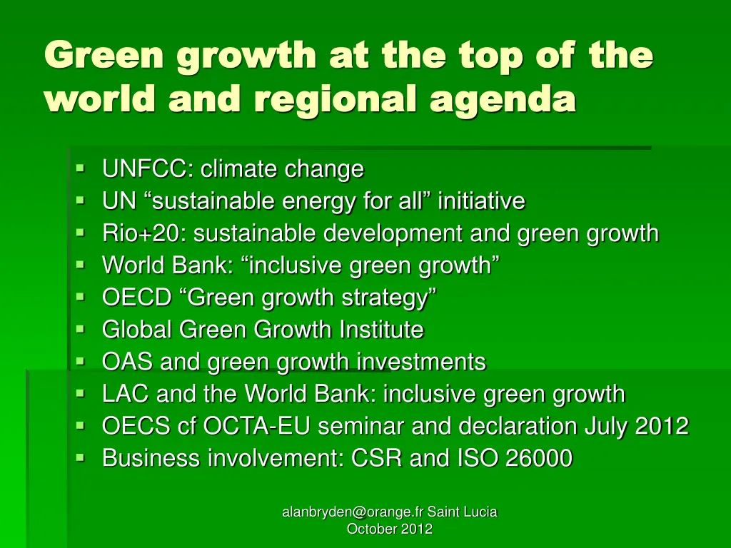 green growth at the top of the green growth