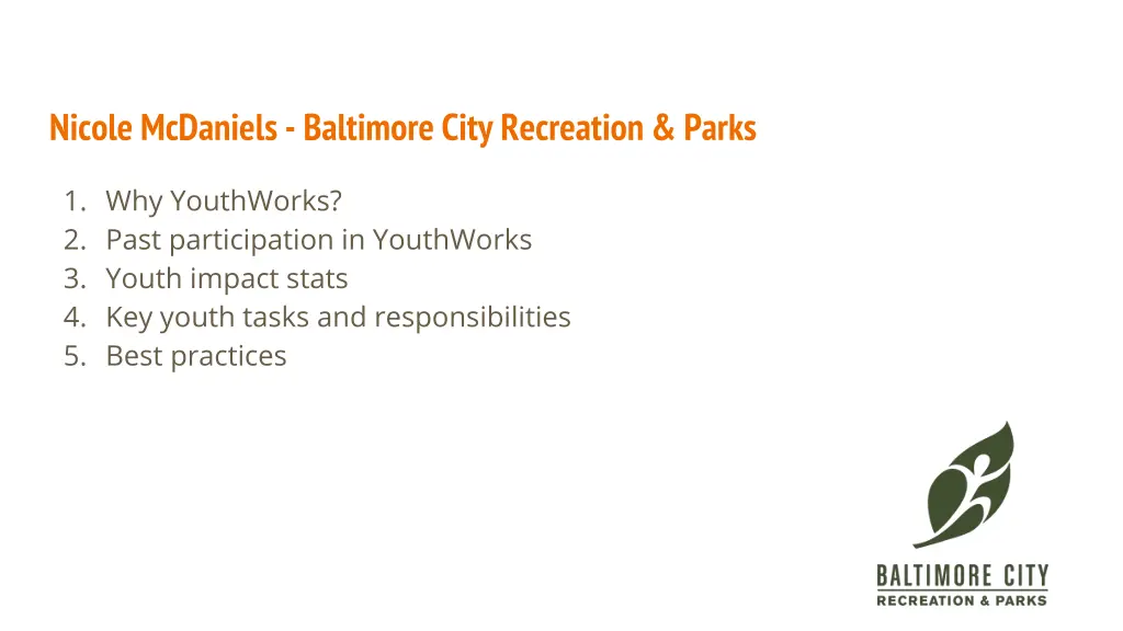 nicole mcdaniels baltimore city recreation parks