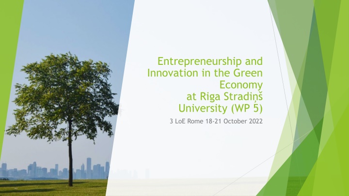 entrepreneurship and innovation in the green