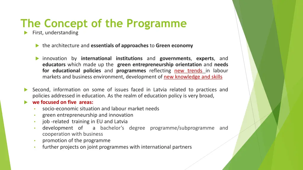 the concept of the programme first understanding