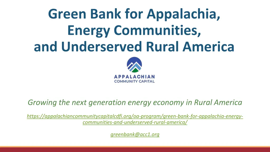 green bank for appalachia energy communities 1