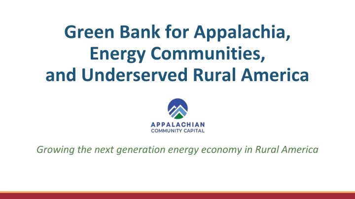 green bank for appalachia energy communities