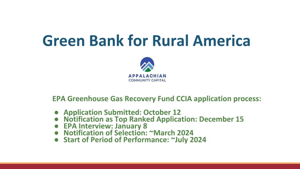 green bank for rural america