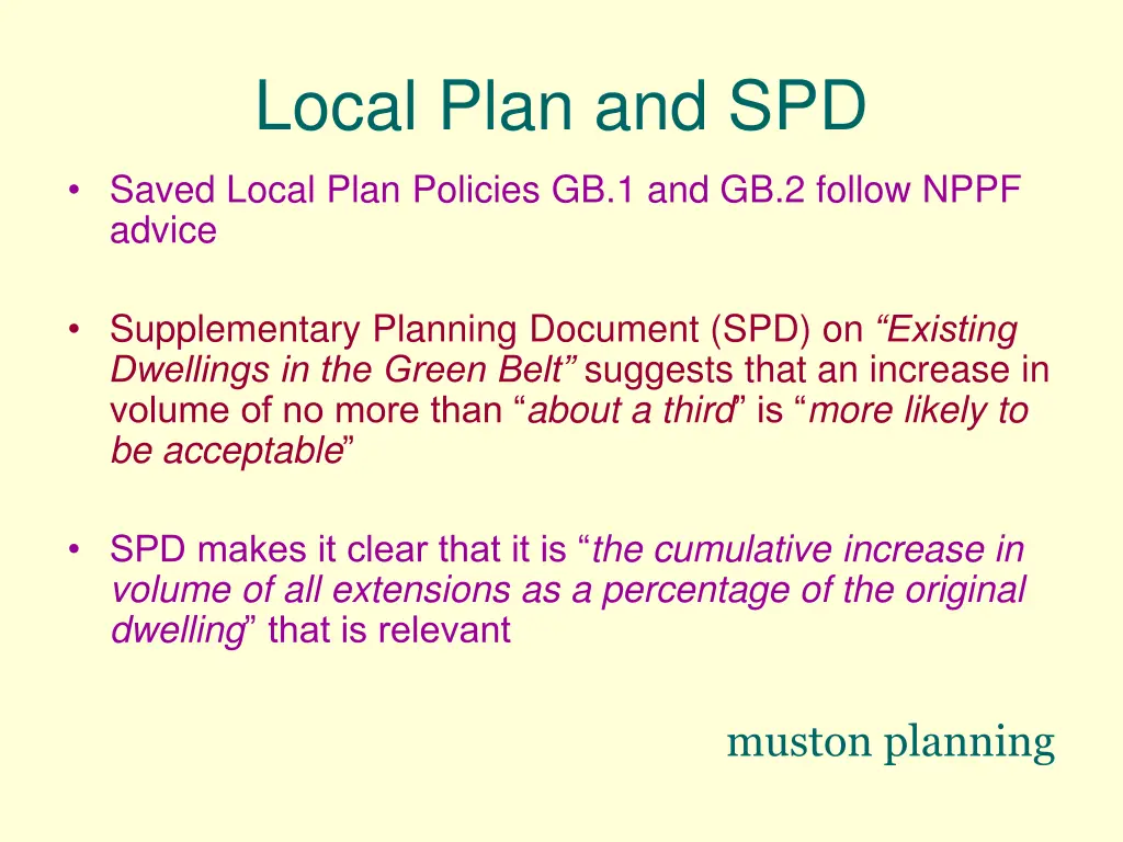 local plan and spd