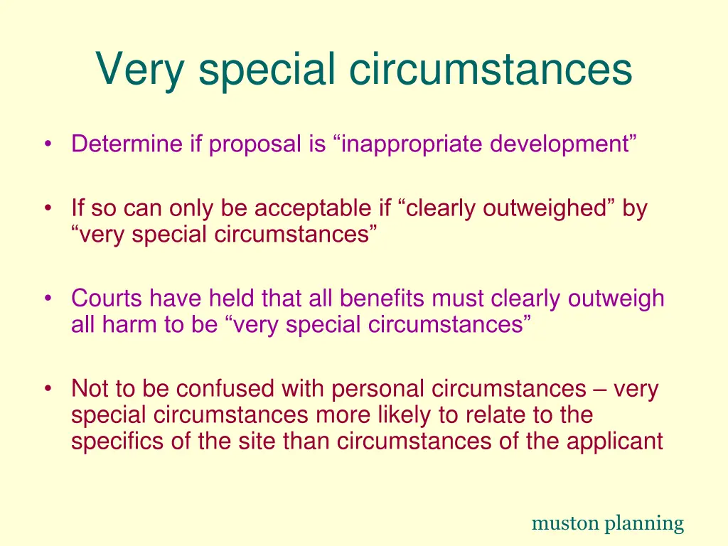 very special circumstances