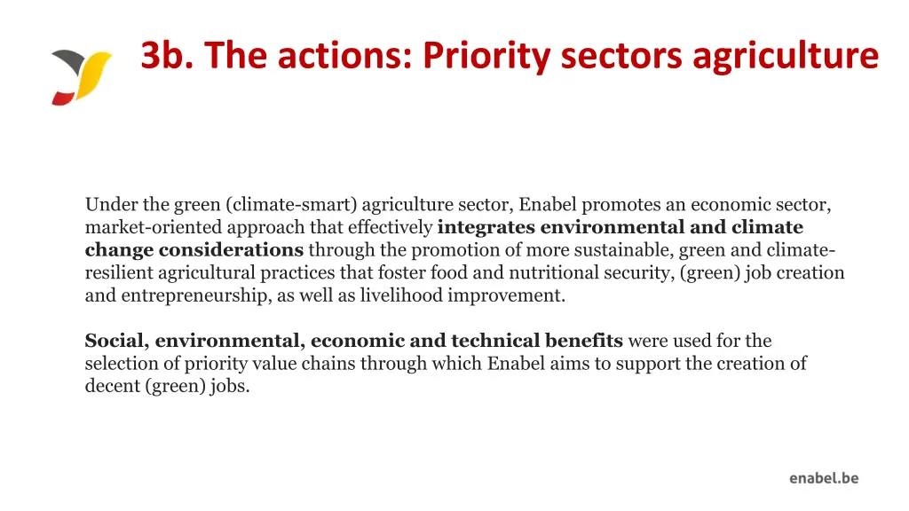 3b the actions priority sectors agriculture