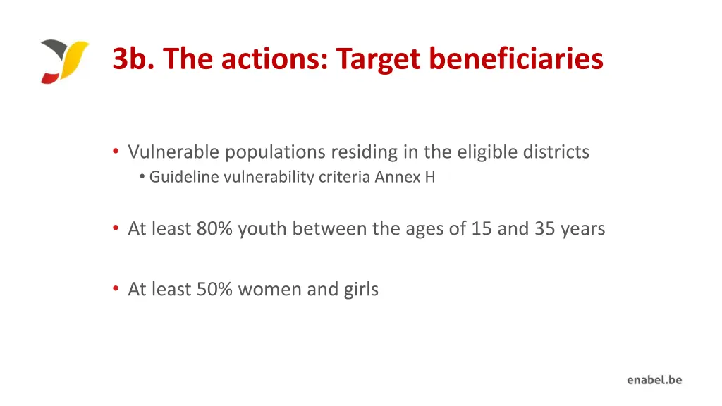 3b the actions target beneficiaries