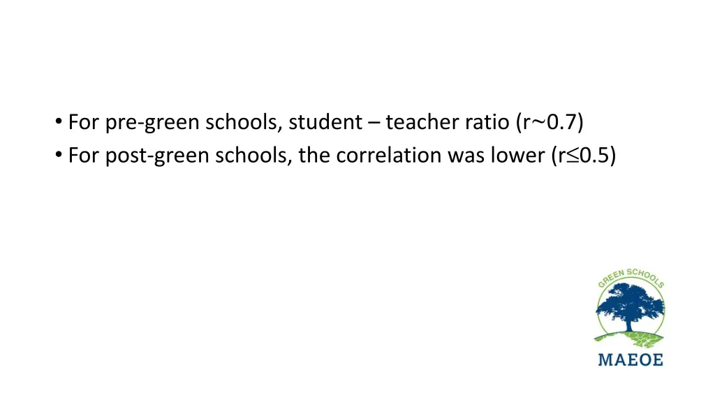 for pre green schools student teacher ratio