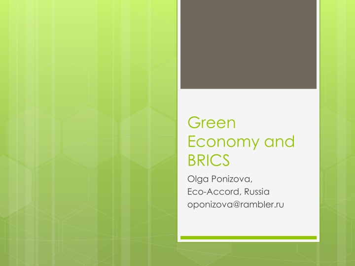 green economy and brics olga ponizova eco accord