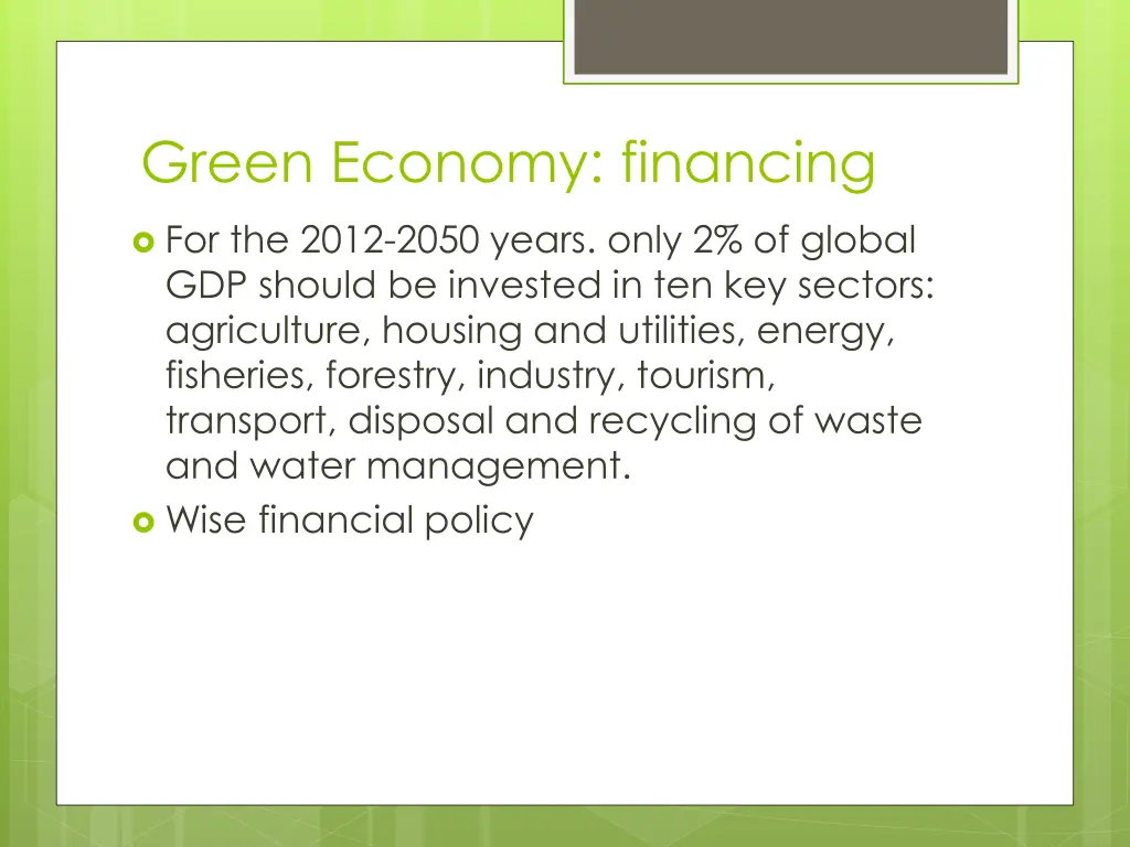 green economy financing