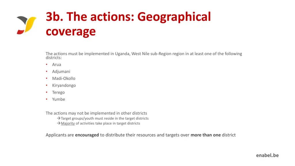 3b the actions geographical coverage